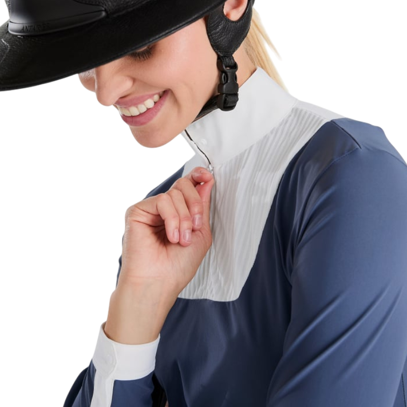 Horse Pilot - Polo de concours manches longues femme Aeris vintage indigo | - Ohlala