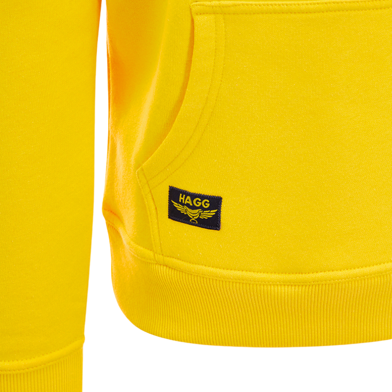 Hagg - Sweat à capuche homme jaune/ marine