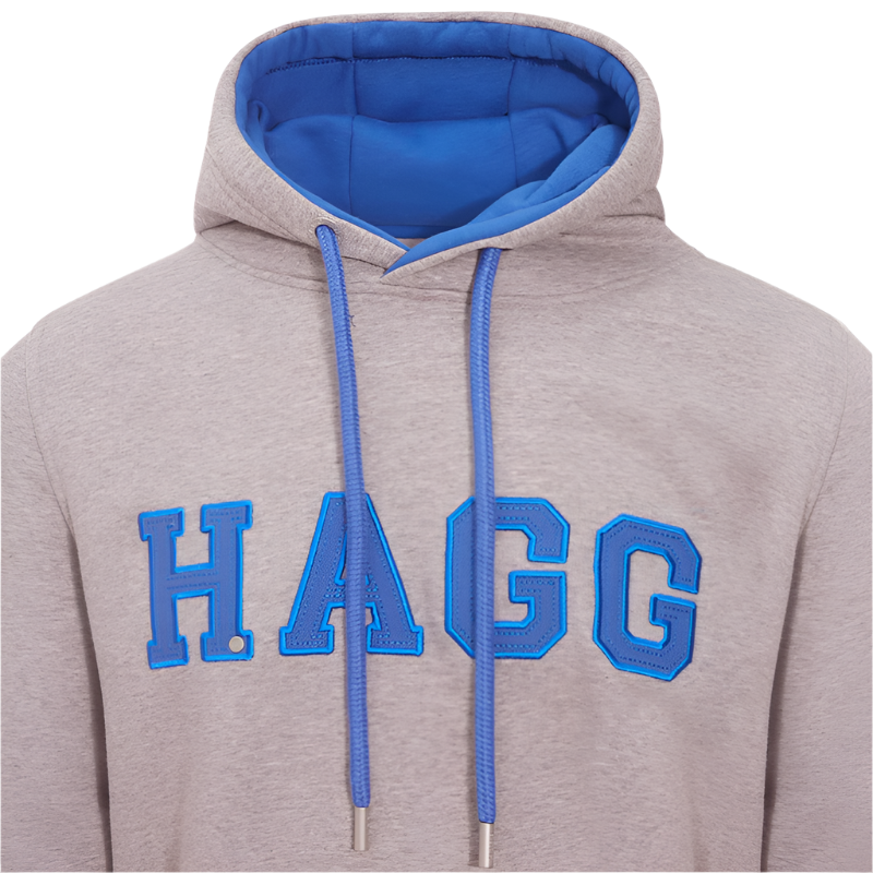 Hagg - Men's gray/royal blue hoodie