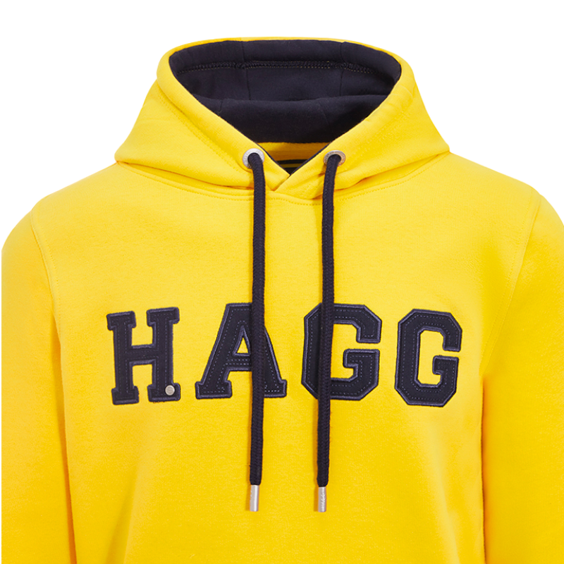 Hagg - Sweat à capuche homme jaune/ marine