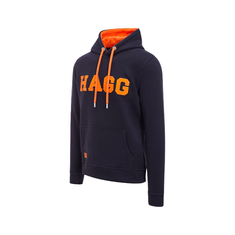 Hagg - Men's hoodie navy/orange