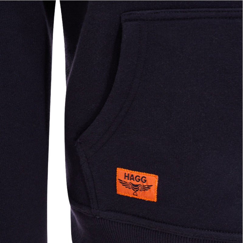 Hagg - Men's hoodie navy/orange