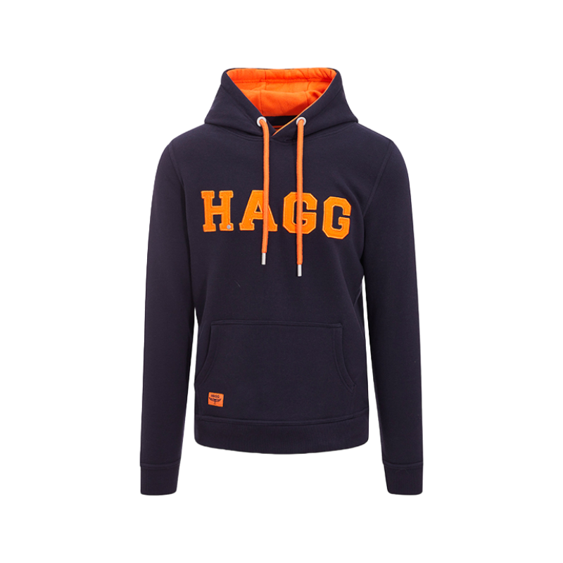 Hagg - Men's hoodie navy/orange