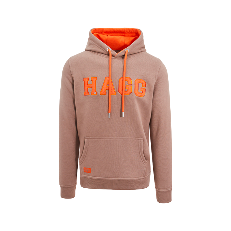 Hagg - Men's hoodie glossy brown/orange