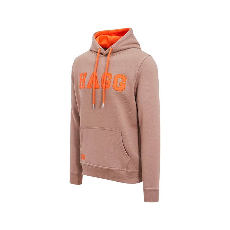 Hagg - Sweat à capuche homme marron glacé/ orange