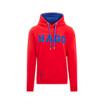 Hagg - Sweat à capuche homme rouge/ bleu roi | - Ohlala