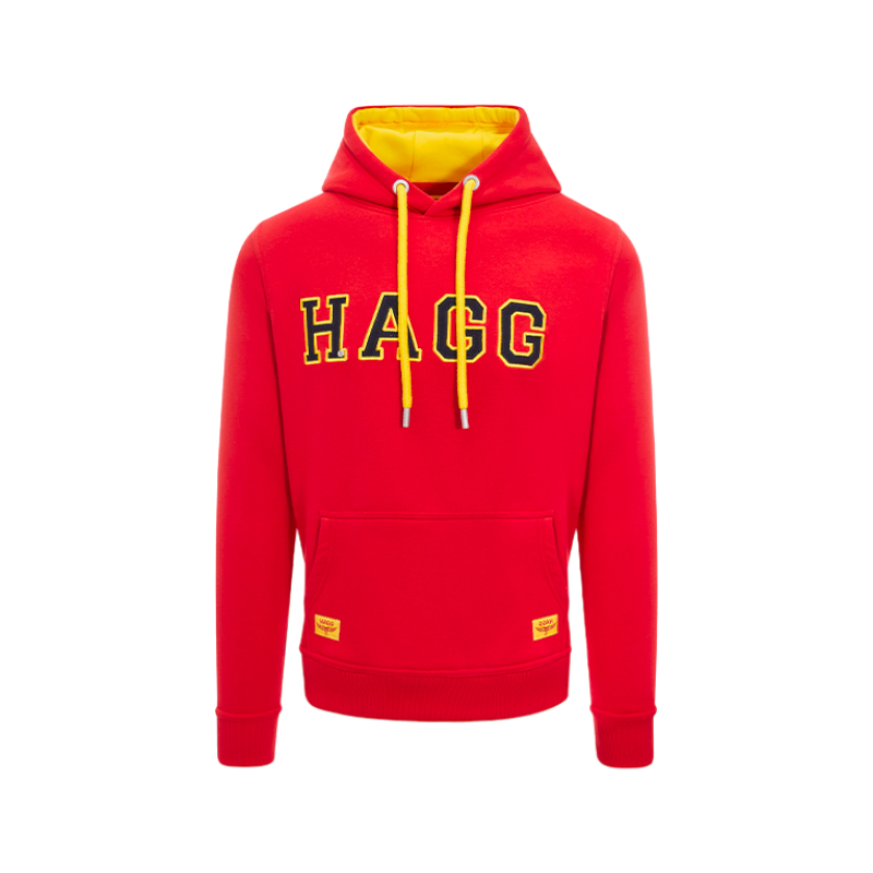 Hagg - Sweat à capuche homme rouge/ jaune/ noir