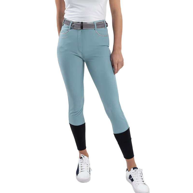 Harcour - Pantalon d'équitation femme fix systeme grip Jaltika bleu