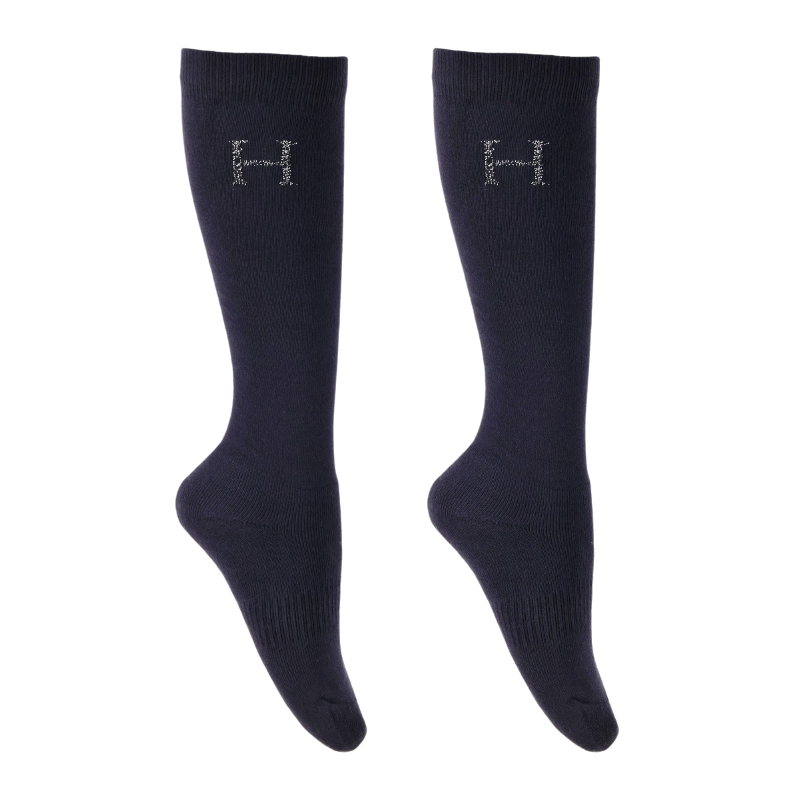 Harcour - Chaussettes d'équitation Sanane marine