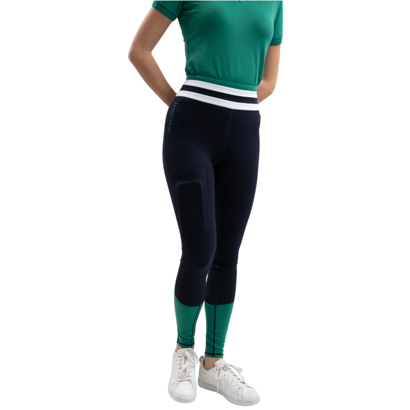 Harcour - Women's equestrian leggings Brookie navy/ emerald green 