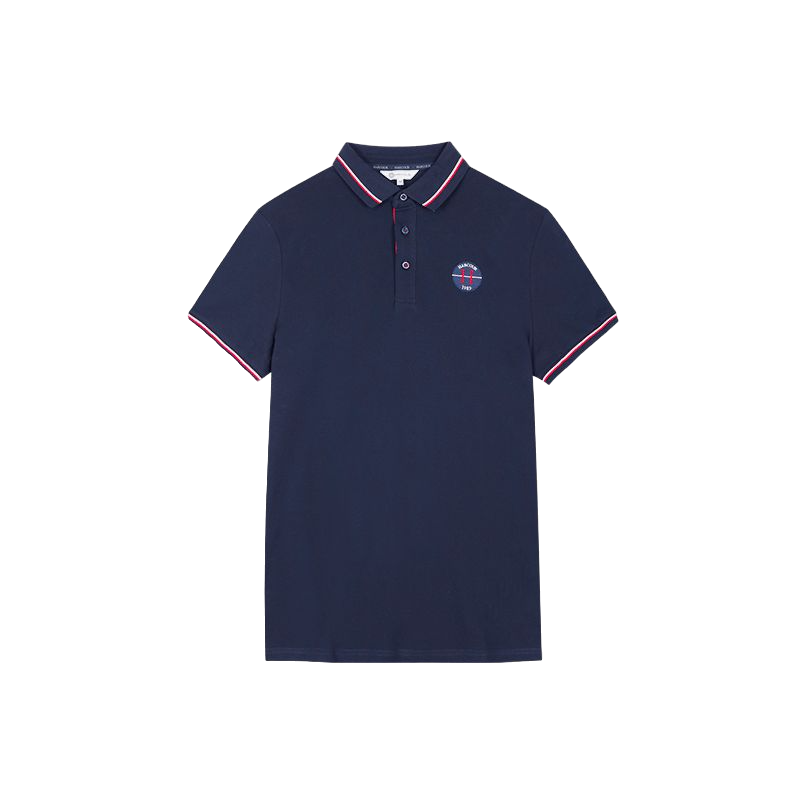 Harcour - Men's short-sleeved polo shirt Poker navy