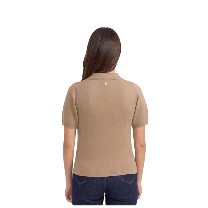 Harcour - Kurzarm-Poloshirt Damen Cherry Moka