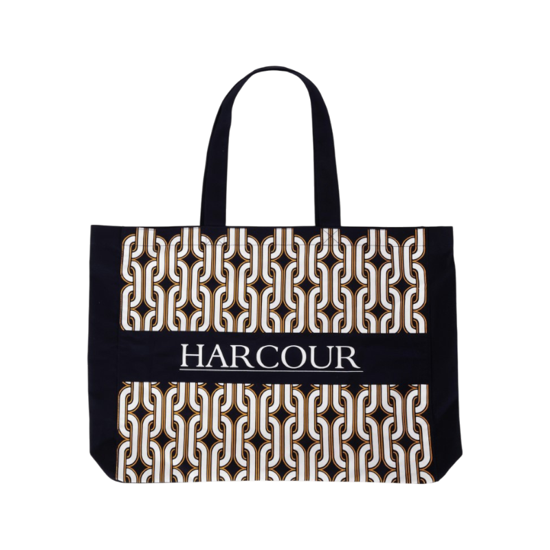 Harcour - Totebag casual Bertille marine et golden yellow