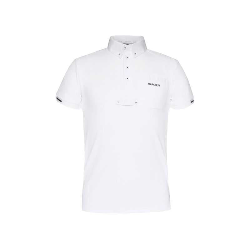 Harcour - Crystallo Rider short-sleeved competition polo shirt White