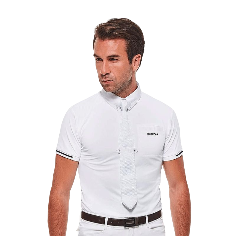 Harcour - Crystallo Rider short-sleeved competition polo shirt White