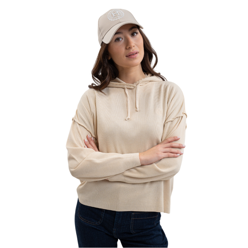 Harcour - Women's long sleeve hoodie Feather linen 