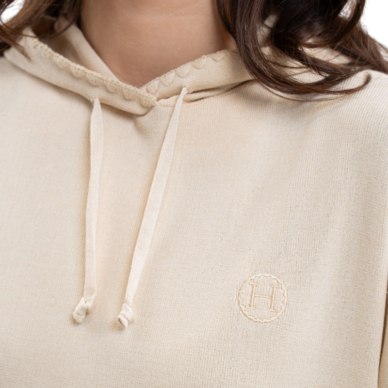 Harcour - Women's long sleeve hoodie Feather linen 