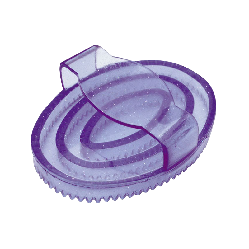Hippotonic - Oval purple glitter rubber curry comb