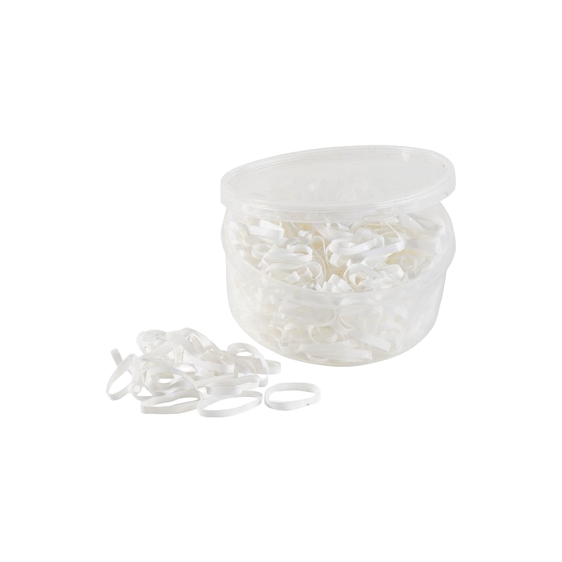 Hippotonic - 1800 élastiques silicone blanc