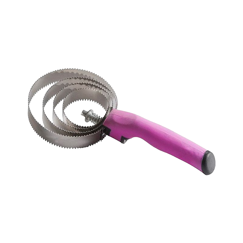 Hippotonic - Round metal curry comb, soft pink handle
