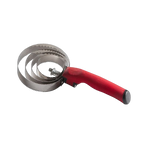 Hippotonic - Etrille métallique ronde poignée soft rouge | - Ohlala