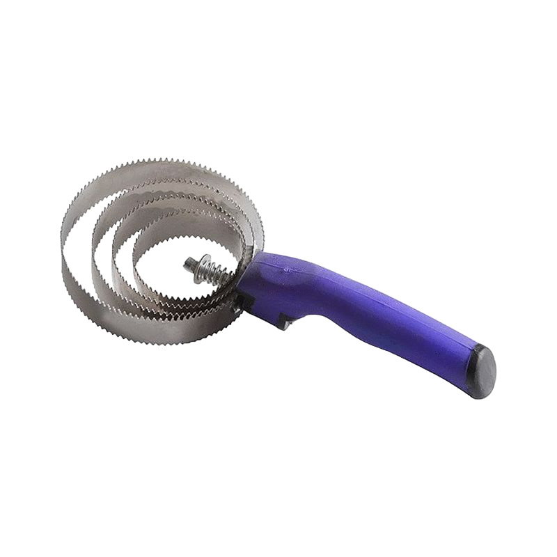 Hippotonic - Round metal curry comb with soft purple handle