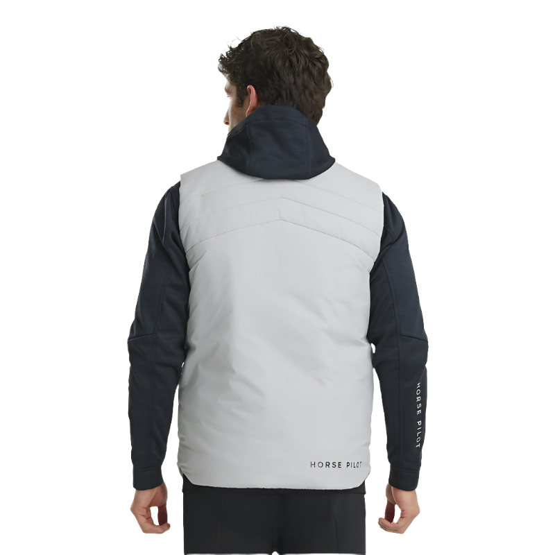 Horse Pilot - Men's heated sleeveless down jacket light gray