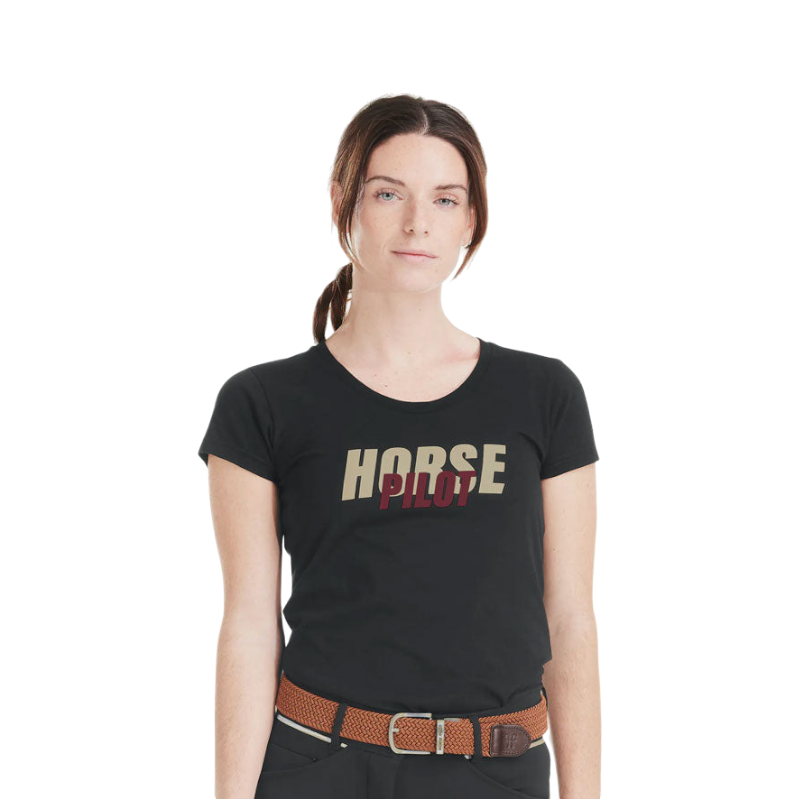 Horse Pilot - Women's short-sleeved T-shirt Team shirt black