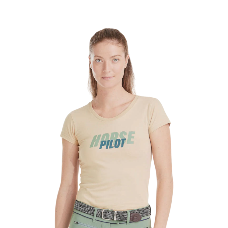 Horse Pilot - Women's short-sleeved T-shirt Team shirt sand