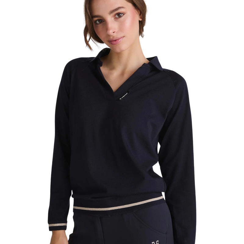 Horse Pilot - Polo manches longues femme Merinos dark night
