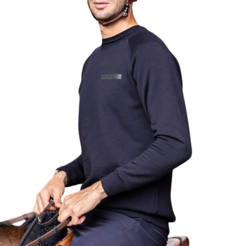 Horse Pilot - Men's long sleeve Merino sweater dark night | - Ohlala