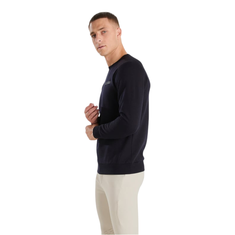 Horse Pilot - Men's Long Sleeve Merino Sweatshirt Dark Night | - Ohlala