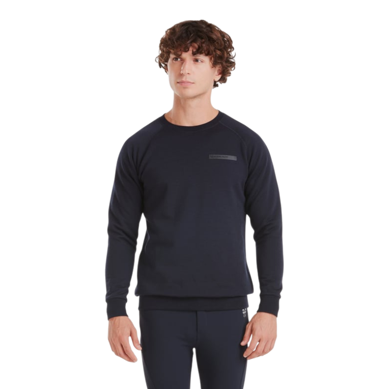 Horse Pilot - Men's Long Sleeve Merino Sweatshirt Dark Night | - Ohlala
