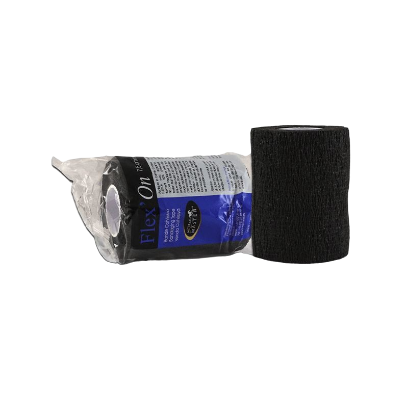 Horse Master - Bande de soin cohésive élastique multi-usage Flex'on noir