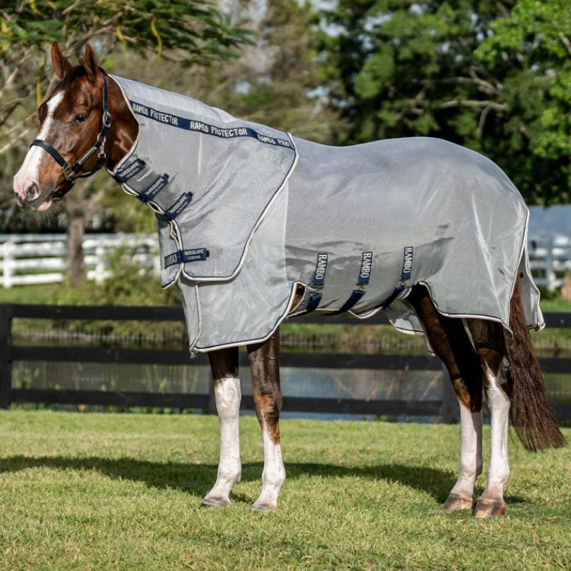 Horseware - Rambo Protector Fieldsafe Plus 虫よけシャツ シルバー/ネイビー/ホワイト/ベージュ | - Ohlala