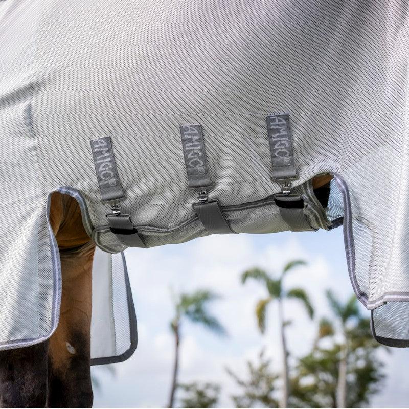 Horseware - Couverture anti-mouches Amigo Bug Buster argent/ titanium grey/ argent