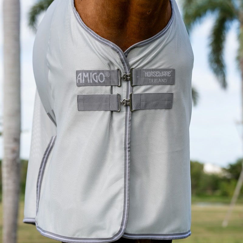 Horseware - Couverture anti-mouches Amigo Bug Buster argent/ titanium grey/ argent