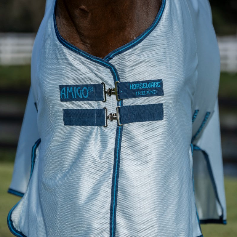 Horseware - Couverture anti-mouches Amigo Bug Buster azure blue/ marine/ bleu électrique