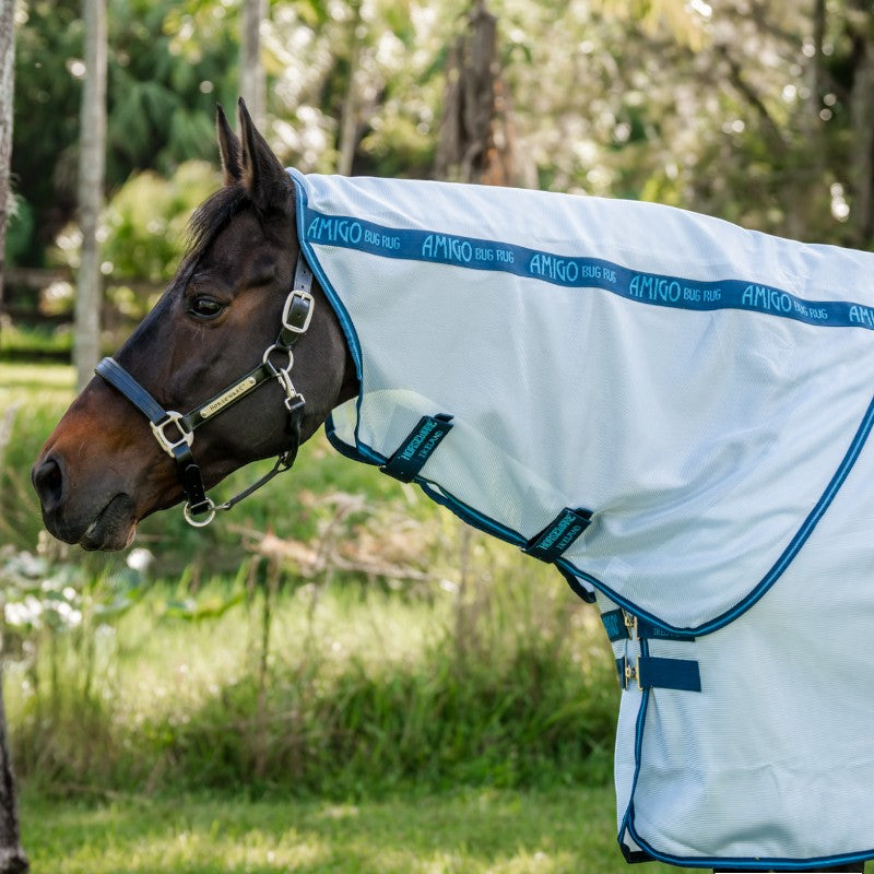 Horseware - Amigo Bug Rug Plus XL fly cover azure blue / navy / electric blue 