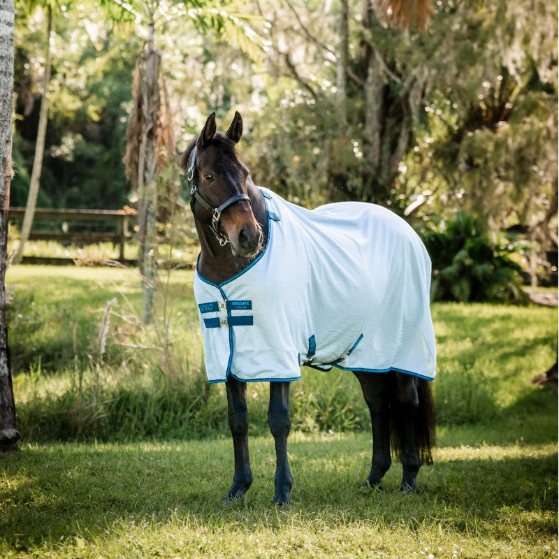 Horseware - Amigo Bug Rug fly cover azure blue / navy / electric blue 