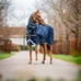 Horseware - Amigo Bravo Integrated Turnout Outdoor Rug navy/ titanium grey/ silver 50g | - Ohlala