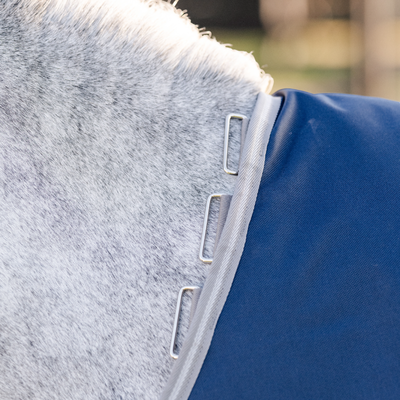 Horseware - Couverture d'extérieur Amigo Bravo Plus Pony Turnout marine/ titanium grey/ argent 250g