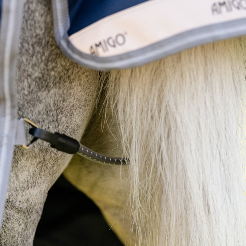 Horseware - Couverture d'extérieur Amigo Bravo Plus Pony Turnout marine/ titanium grey/ argent 250g