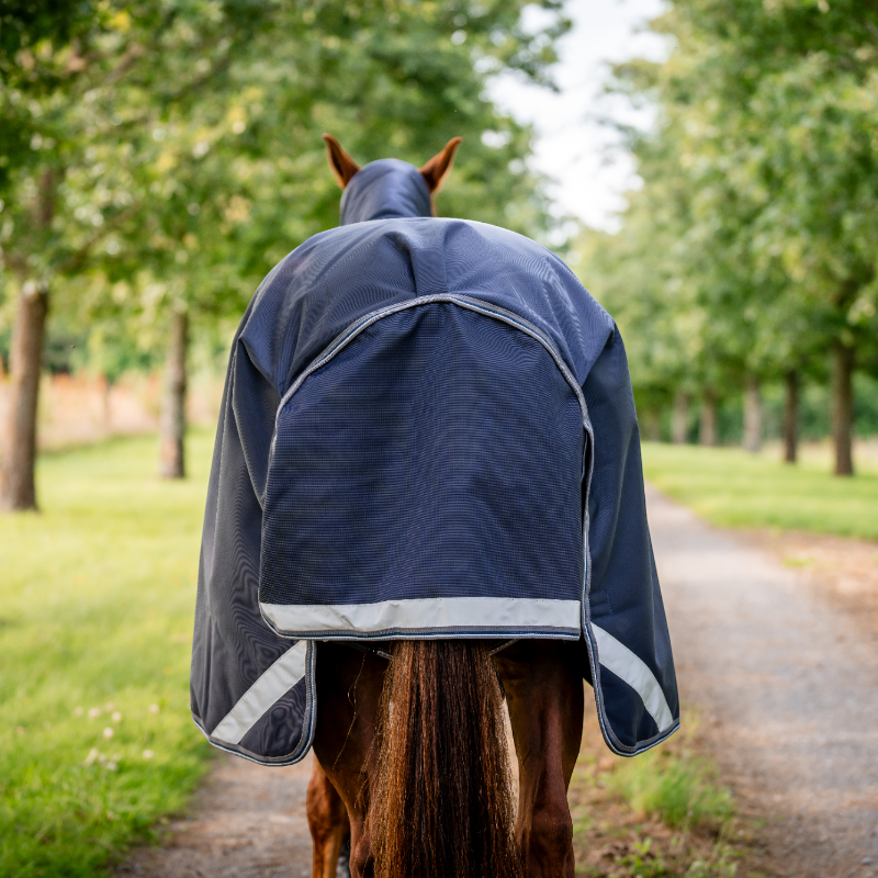 Horseware - Rambo Turnout VL Outdoor Blanket navy/ thunderstorm grey/ silver 250g | - Ohlala