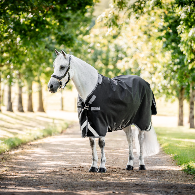 Horseware - Rambo Turnout VL Heavyweight Outdoor Rug black/ thunderstorm grey/ silver 450g | - Ohlala