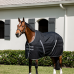 Horseware - Rambo Stable Rug black/ thunderstorm grey/ silver 400g | - Ohlala