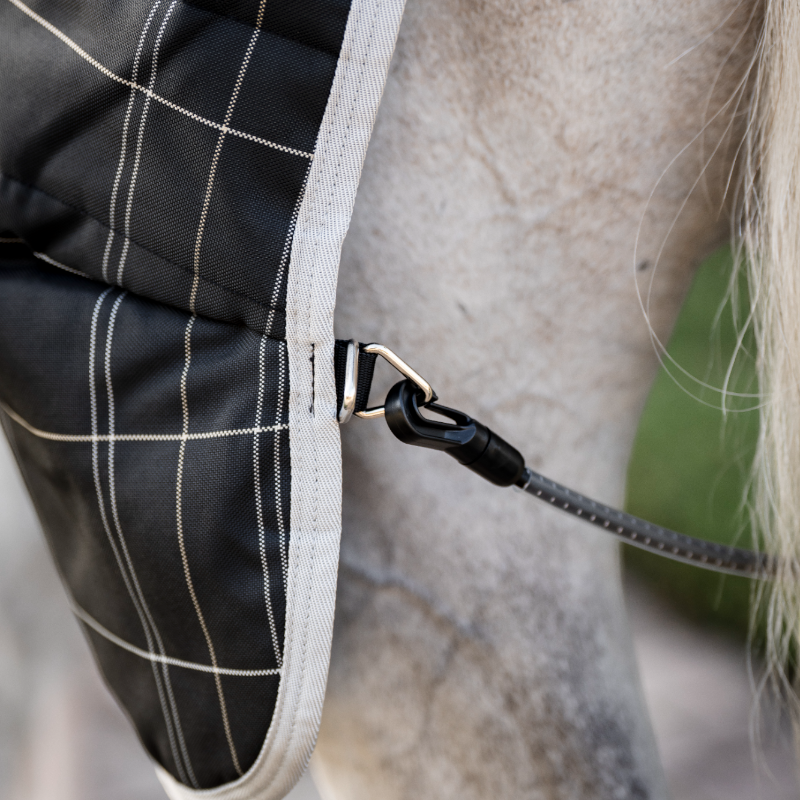 Horseware - Couverture de box Rhino Stable VL noir/ gris/ blanc à carreaux/ gris 350g