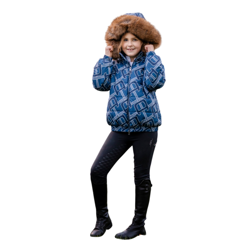 Horseware - Doudoune matelassé à capuche enfant Zia marine | - Ohlala
