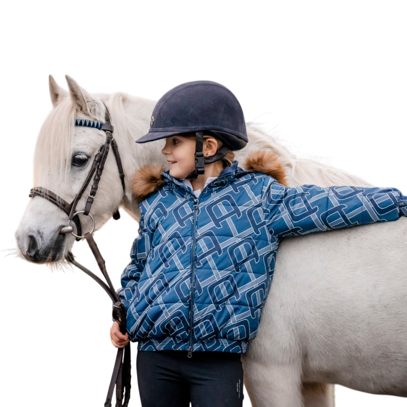 Horseware - Doudoune matelassé à capuche enfant Zia marine | - Ohlala