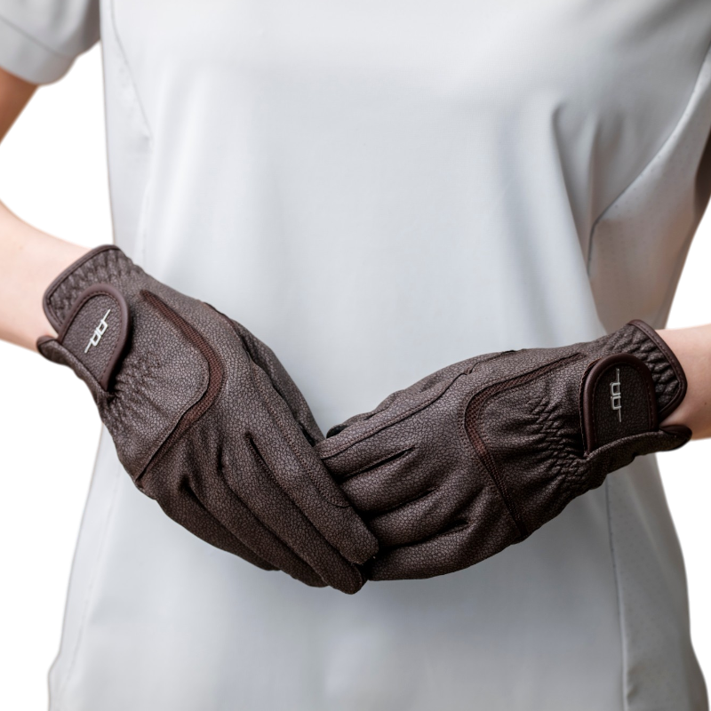 Horseware - Platinum Brown Riding Gloves | - Ohlala